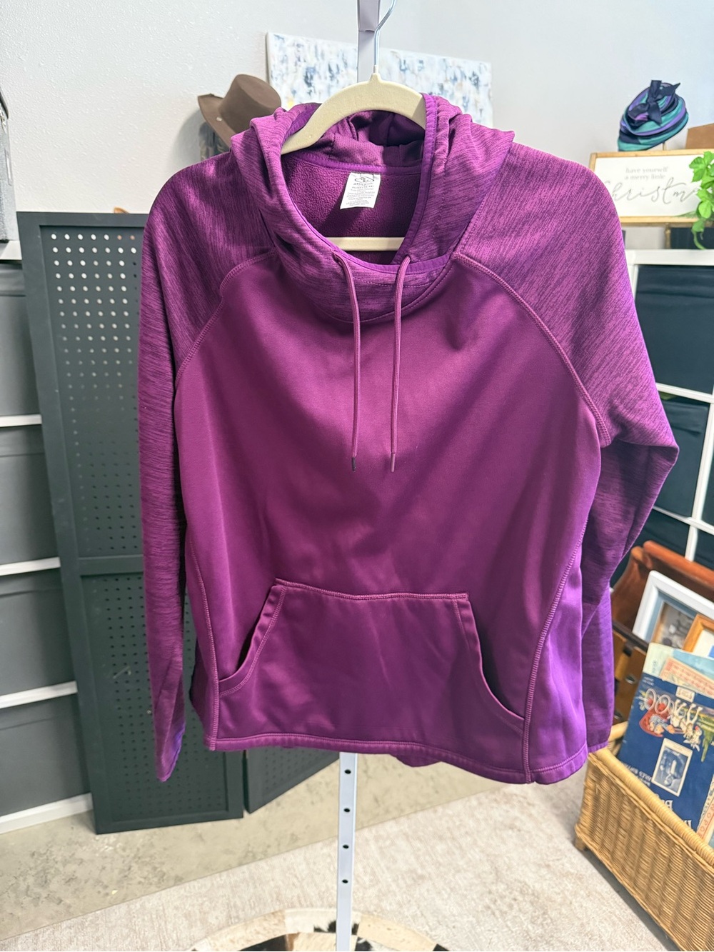 Athletic Works Plum Cowl Neck Hoodie Sweater